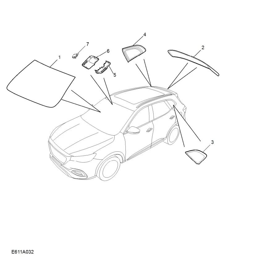 Original Genuine SAIC MG Cars Windshield Assembly Glass Spare Parts for MGHS